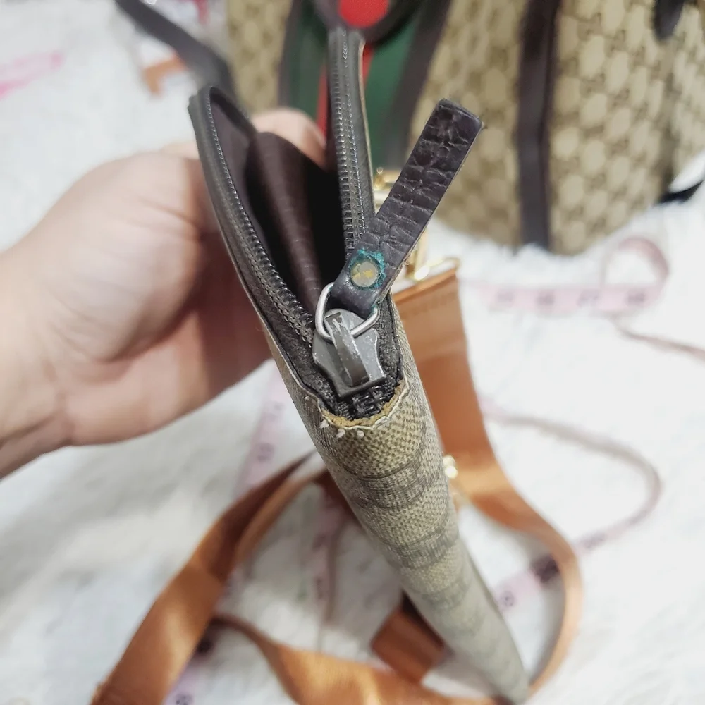 Authentic Gucci Brown Monogram Crossbody Bag. Includes 3 Straps. - Picture 9 of 15